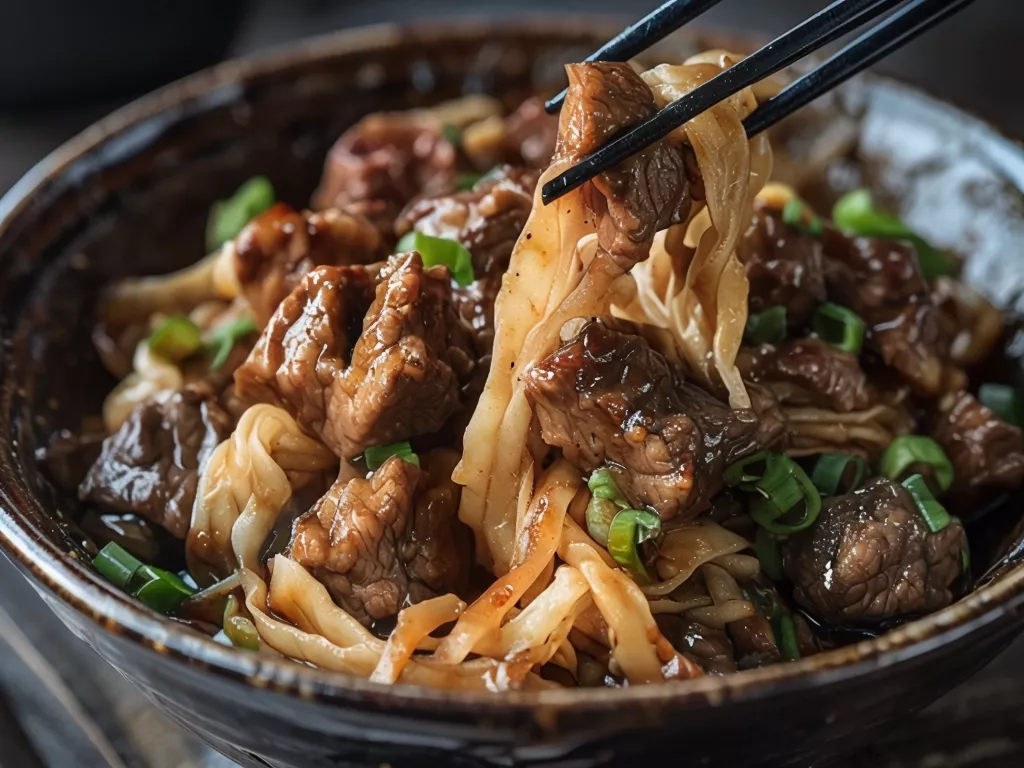 Mongolian Ground Beef Noodles