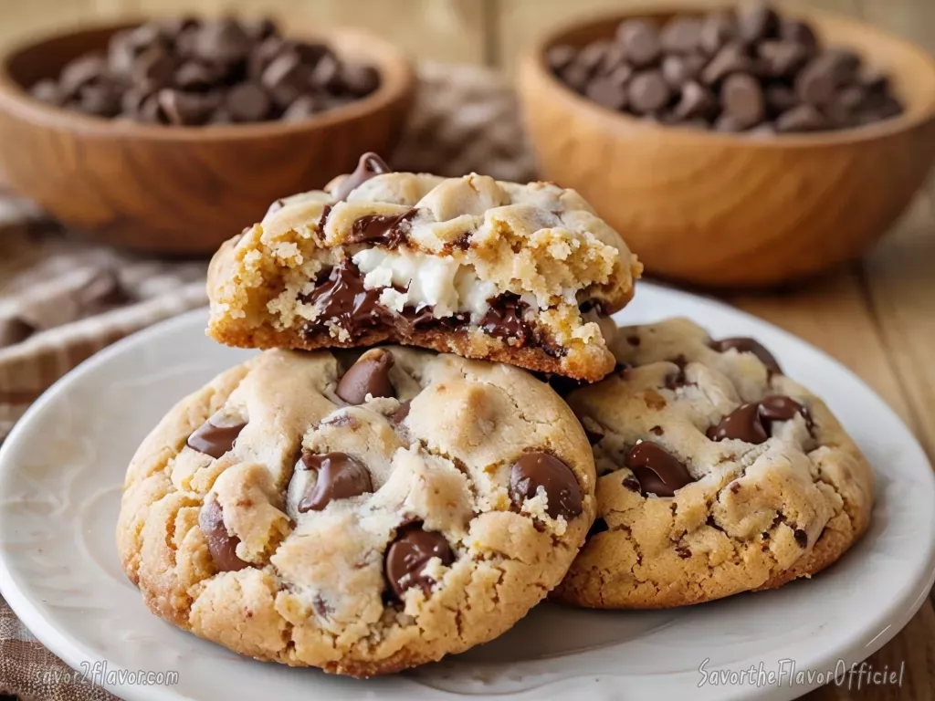 Snacks recipes: Chocolate Chip Cheesecake Cookies